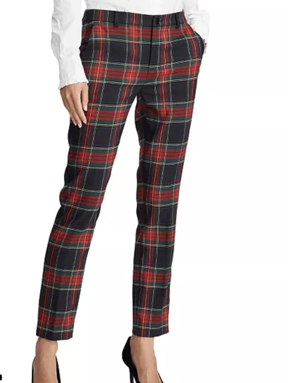 Lauren Ralph Lauren Plaid Straight Leg Pants Red Blue Green Size 4